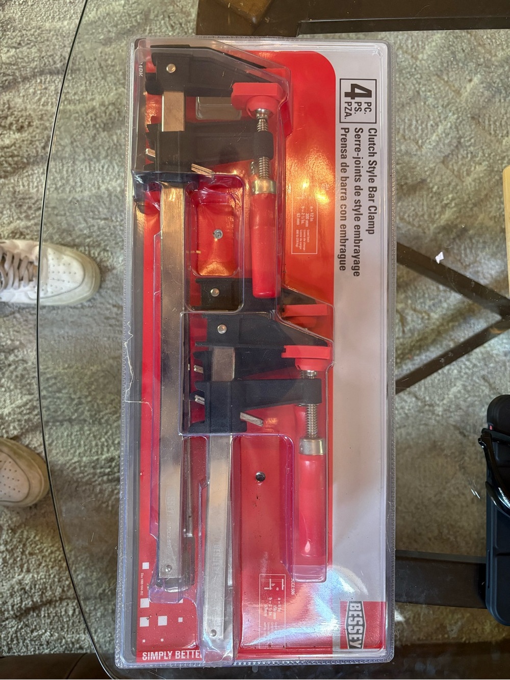 4-Piece Red Bar Clamp Set